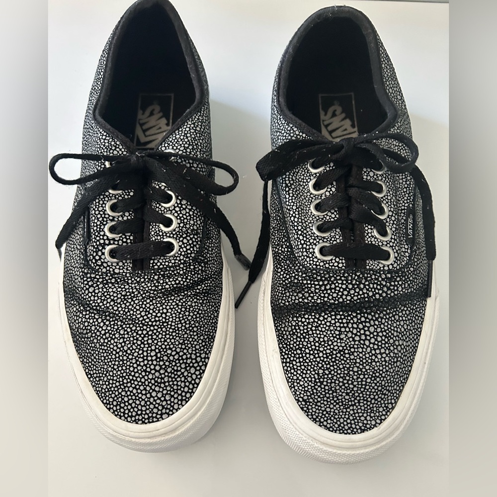 Vans Speckled Black and White Lace-Up Shoes